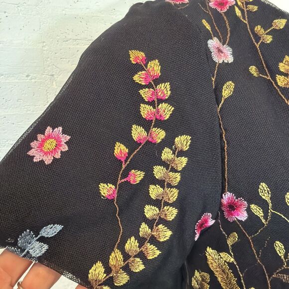 Boho Whimsigoth Floral Embroidered Felicity & Coco Dress MP - Picture 4 of 9